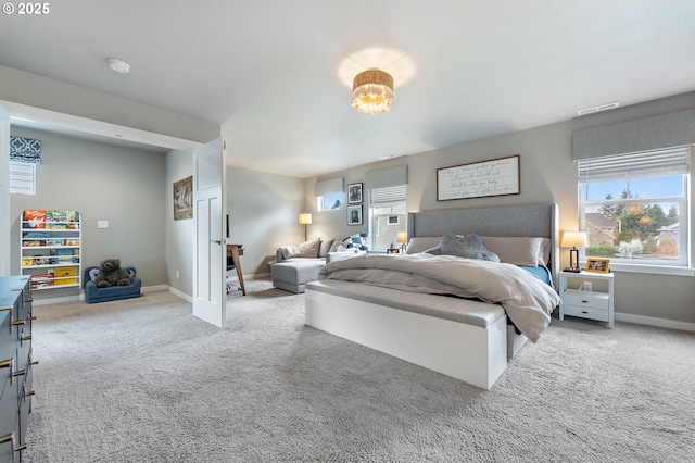 bedroom with carpet floors