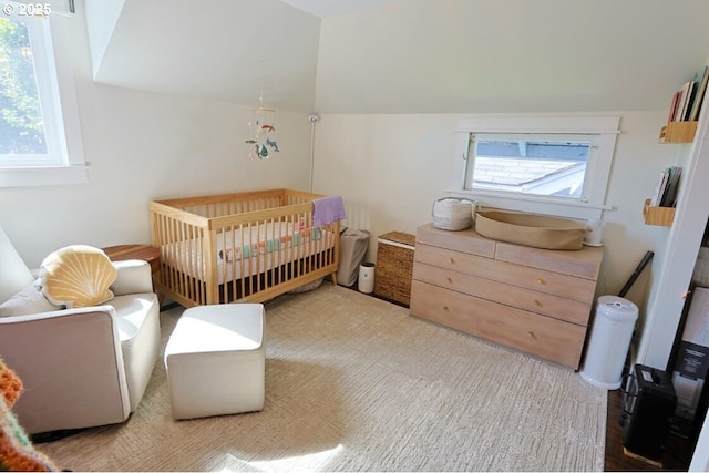 929 S 7th St, Coos Bay, OR 97420 - bedroom featuring vaulted ceiling and a crib