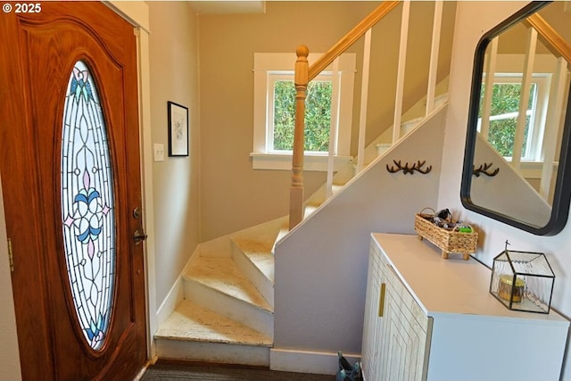 929 S 7th St, Coos Bay, OR 97420 - entryway featuring stairway, plenty of natural light, and baseboards