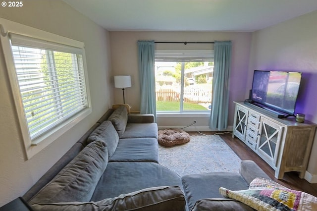 929 S 7th St, Coos Bay, OR 97420 - living room with healthy amount of natural light, wood finished floors, and baseboards