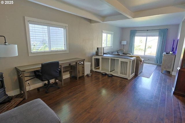 929 S 7th St, Coos Bay, OR 97420 - office area featuring beamed ceiling and dark wood finished floors
