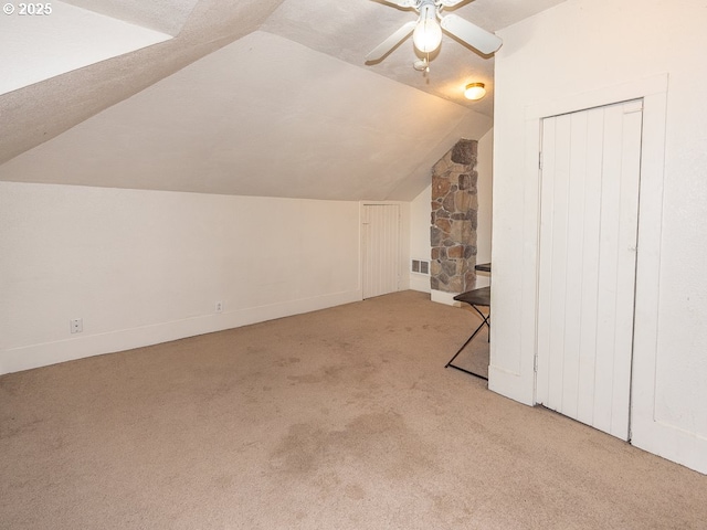 410 E Yacolt Rd, Yacolt, WA 98675 - additional living space with carpet flooring, lofted ceiling, and ceiling fan
