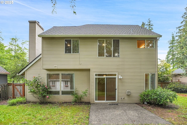4698 Black Forest Ct, Lake Oswego, OR 97035 - rear view of property with a chimney and a patio area