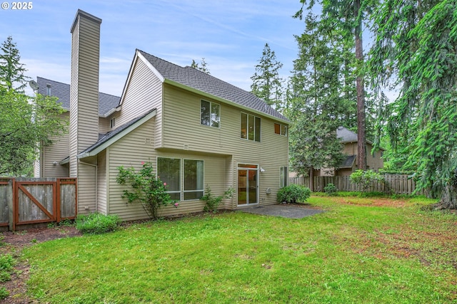 4698 Black Forest Ct, Lake Oswego, OR 97035 - rear view of house with roof with shingles and a chimney