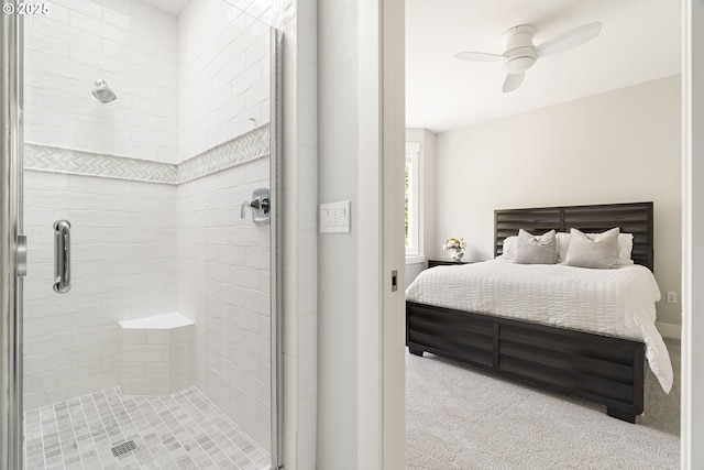 1314 NW Abernethy Rd, Portland, OR 97229 - carpeted bedroom featuring a ceiling fan