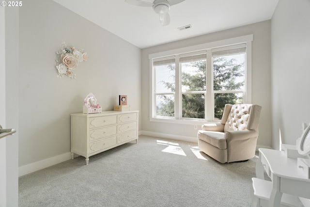 1314 NW Abernethy Rd, Portland, OR 97229 - sitting room featuring light carpet and ceiling fan