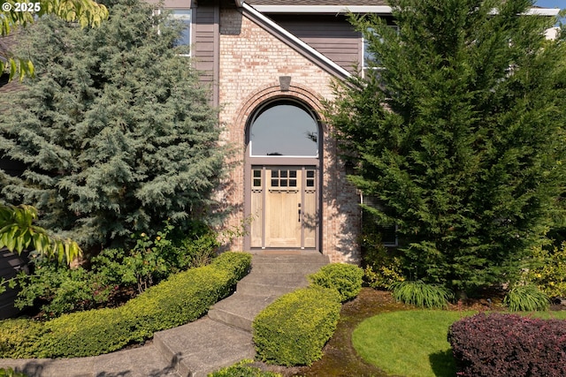 1314 NW Abernethy Rd, Portland, OR 97229 - doorway to property with brick siding