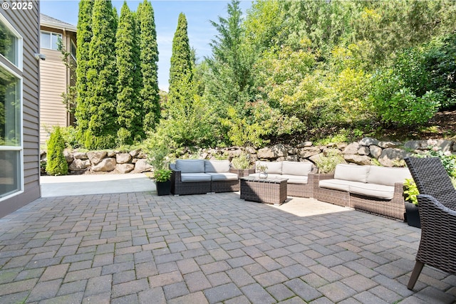 1314 NW Abernethy Rd, Portland, OR 97229 - view of patio / terrace with an outdoor living space