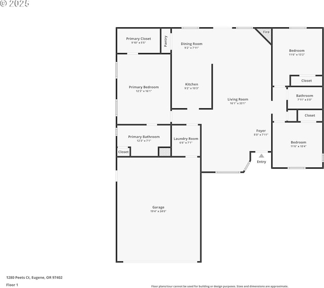 1280 Peets Ct, Eugene, OR 97402 - view of property floor plan
