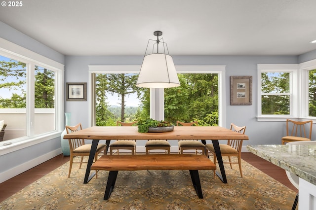 48 Eagle Crest Dr Unit 4A, Lake Oswego, OR 97035 - dining area with dark wood-style floors and baseboards