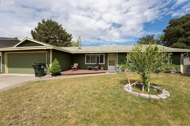 1630 SW Riverhill Dr, Hermiston, OR 97838 - ranch-style home with an attached garage, a front yard, and driveway
