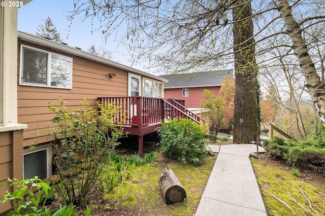 exterior space with a wooden deck