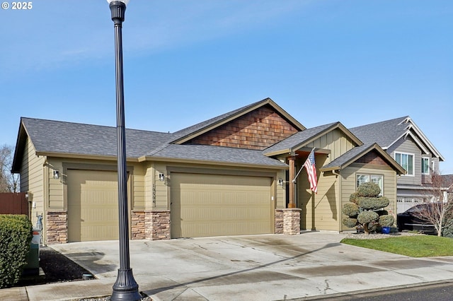 craftsman-style home featuring a garage