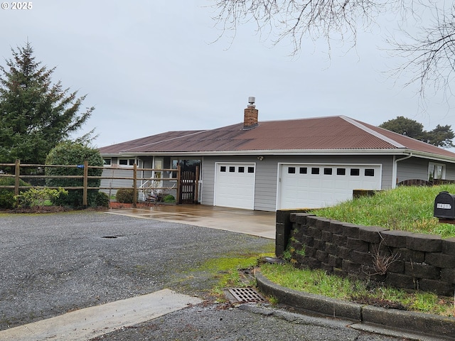 exterior space featuring a garage