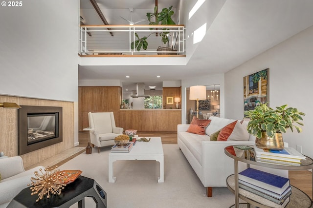 2631 SW Sherwood Dr, Portland, OR 97201 - living area with a high end fireplace and a towering ceiling
