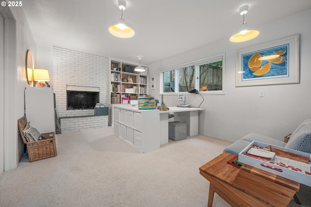 2631 SW Sherwood Dr, Portland, OR 97201 - office space featuring a brick fireplace and light carpet