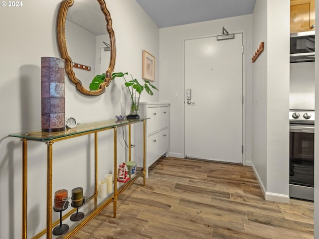 interior space featuring light wood-type flooring