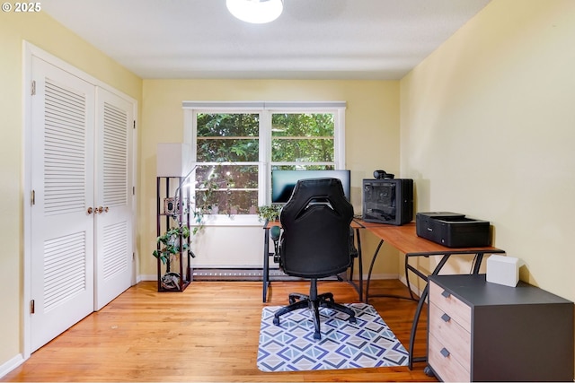 3374 Pioneer Dr, Salem, OR 97302 - home office with wood finished floors and baseboards