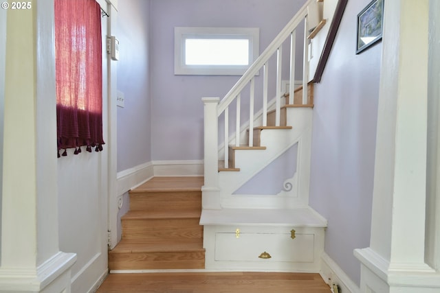 4820 SE Haig St, Portland, OR 97206 - foyer entrance featuring stairs and wood finished floors