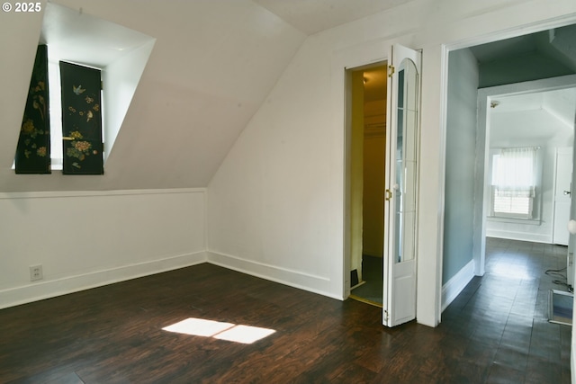 4820 SE Haig St, Portland, OR 97206 - bonus room featuring lofted ceiling, wood finished floors, and baseboards