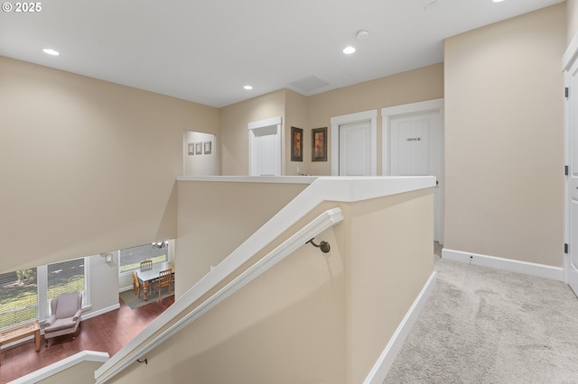 27387 SW Copper Creek Loop, Wilsonville, OR 97070 - hall with recessed lighting and an upstairs landing