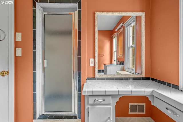 4715 N Willamette Blvd, Portland, OR 97203 - bathroom with a stall shower and vanity