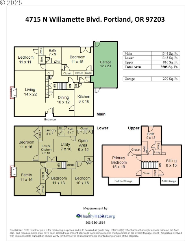 4715 N Willamette Blvd, Portland, OR 97203 - view of floor plan / room layout