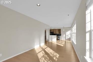 empty room with hardwood / wood-style flooring and a wealth of natural light