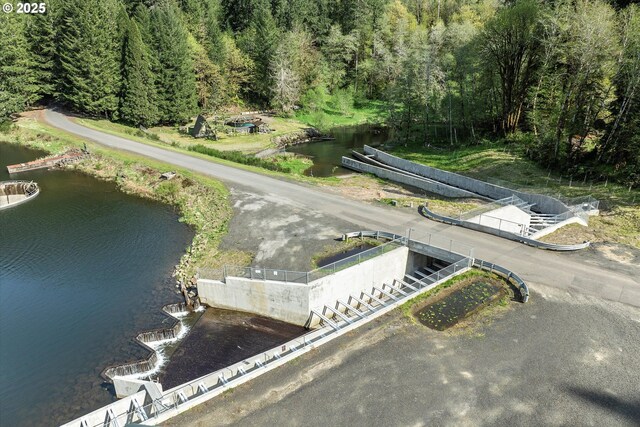 71848 Northshore Dr, Birkenfeld, OR 97016 - birds eye view of property featuring a water view and a wooded view