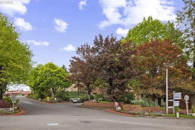 125 Oswego, Lake Oswego, OR 97035 - view of asphalt road with traffic signs and curbs