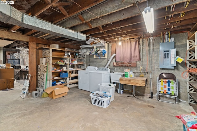 721 Columbia Blvd, Saint Helens, OR 97051 - unfinished basement with separate washer and dryer and electric panel