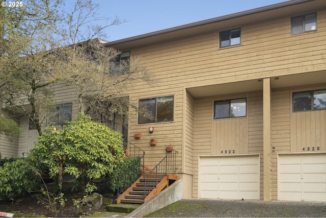 view of front of home with a garage