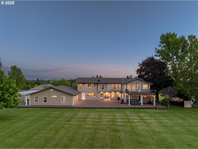 35001 NE 91st Ave, La Center, WA 98629 - rear view of property featuring a deck and a yard