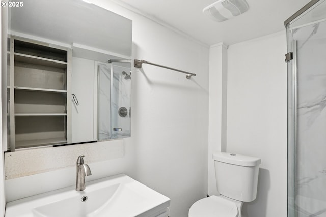 4314 SE 72nd Ave, Portland, OR 97206 - bathroom with a marble finish shower, vanity, and toilet