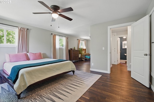 10410 SE 55th Ave, Milwaukie, OR 97222 - bedroom with wood finished floors, baseboards, and ceiling fan