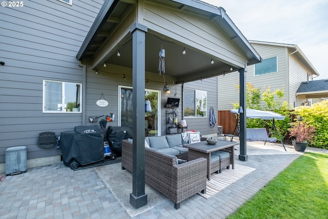 4507 Sagecrest Dr, Albany, OR 97322 - view of patio / terrace featuring a grill and outdoor lounge area