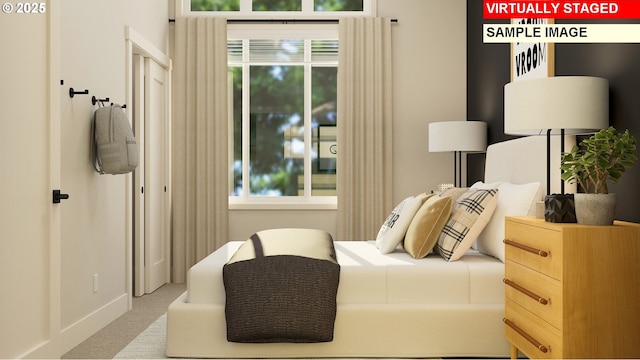 bedroom with carpet