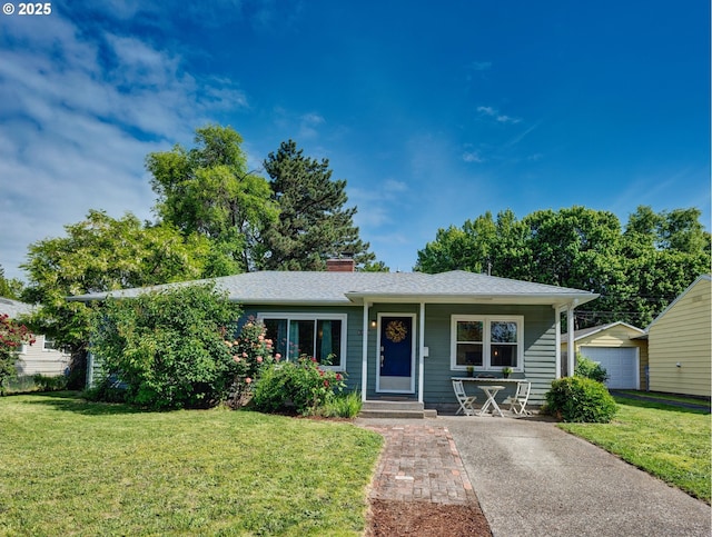 12545 SW Fairfield St, Beaverton, OR 97005 - single story home featuring a front lawn, a chimney, and an outdoor structure