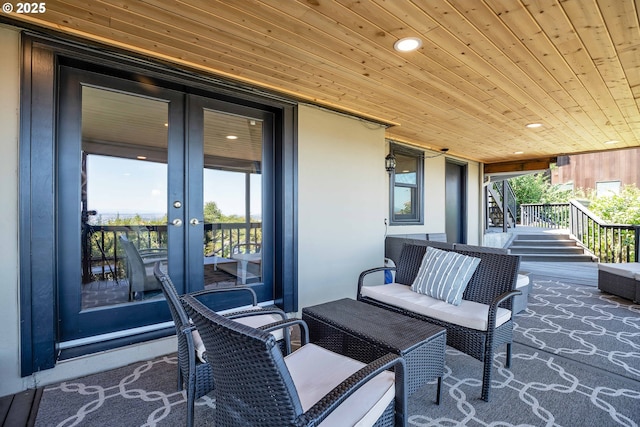 view of patio / terrace featuring french doors