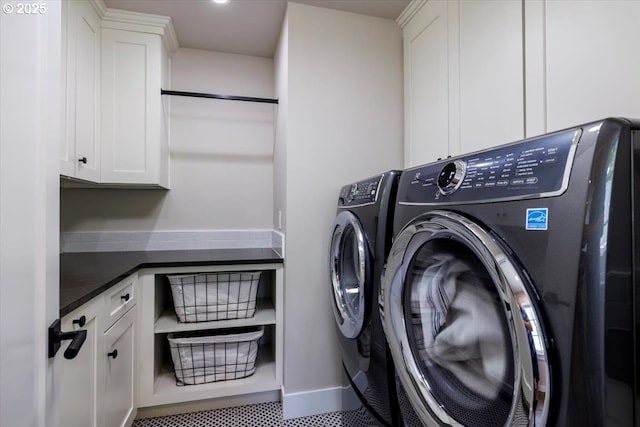 1051 Forest Meadows Way, Lake Oswego, OR 97034 - laundry room featuring washer and dryer and cabinet space