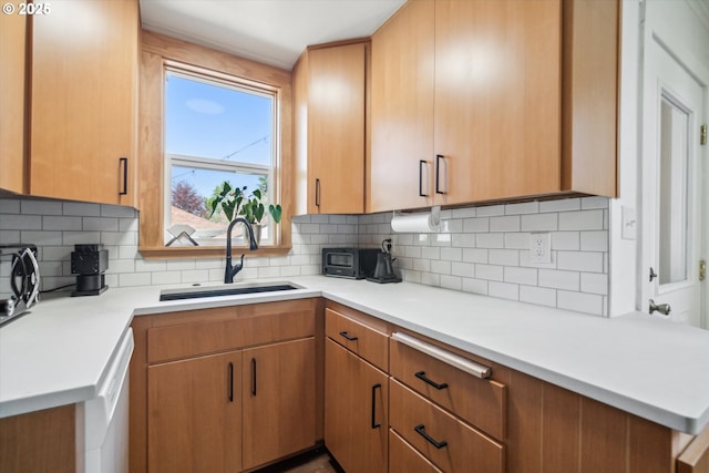 2055 N Alberta St, Portland, OR 97217 - kitchen with a sink, light countertops, backsplash, and dishwasher