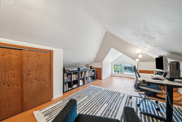 2055 N Alberta St, Portland, OR 97217 - office area featuring wood finished floors and lofted ceiling