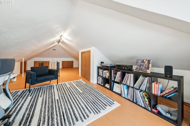 2055 N Alberta St, Portland, OR 97217 - bedroom featuring vaulted ceiling and wood finished floors
