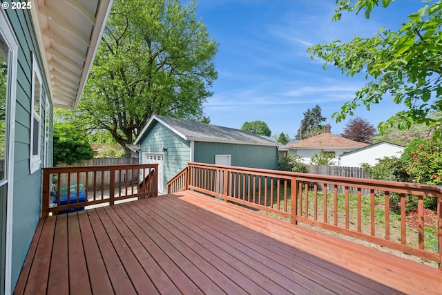 2055 N Alberta St, Portland, OR 97217 - wooden terrace with an outbuilding and a fenced backyard