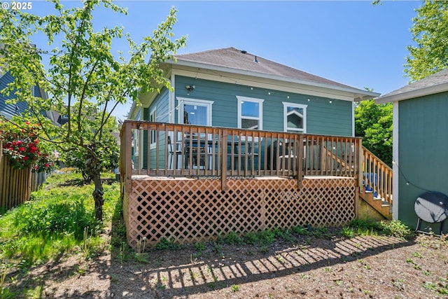 2055 N Alberta St, Portland, OR 97217 - back of house featuring a deck and stairs