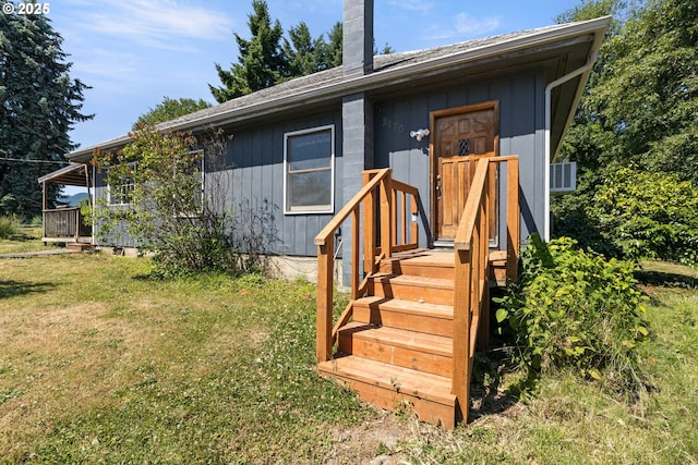 2170 Hubbard Creek Rd, Umpqua, OR 97486 - view of front facade featuring a chimney and a front yard