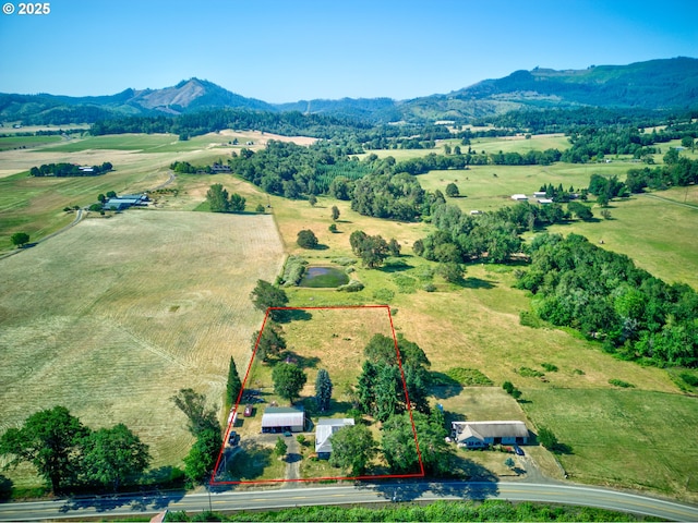 2170 Hubbard Creek Rd, Umpqua, OR 97486 - view of rural area featuring a mountainous background and property boundaries highlighted