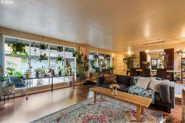 5770 SW Cranberry Ct, Beaverton, OR 97007 - living room featuring a textured ceiling and wood finished floors