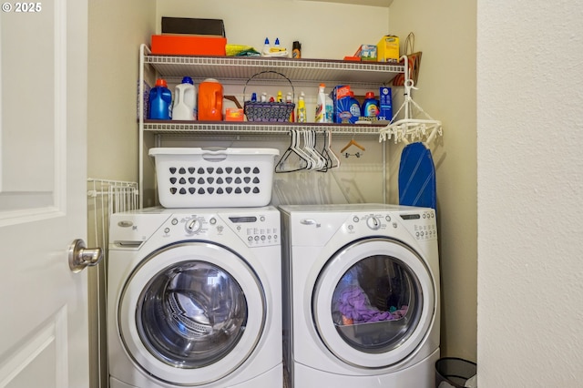 laundry area featuring washer and dryer