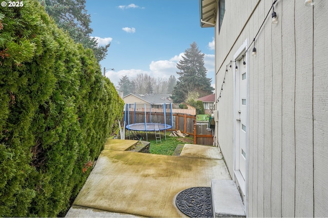 view of patio featuring a trampoline